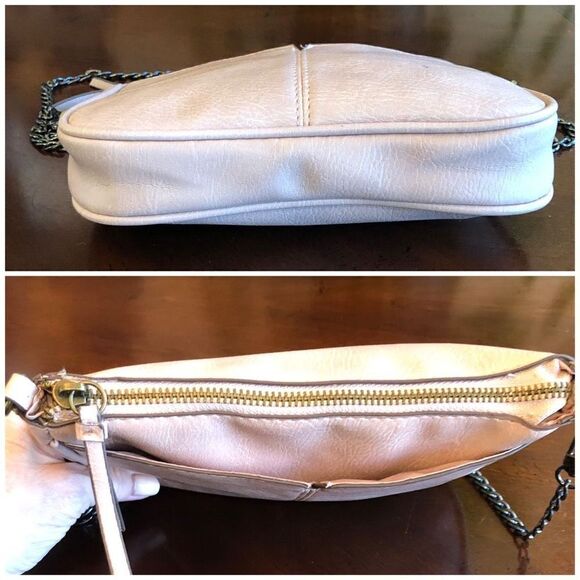 UNBRANDED - Textured Faux Leather Crossbody in Blush Pink. New Gunmetal Chain - Picture 7 of 14
